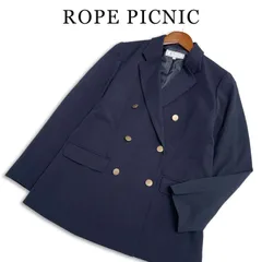 ROPE PICNIC ロペピクニック 通年★ ダブル 金ボタン ストレッチ テーラード ジャケット ブレザー Sz.38 レディース 紺のサムネイル