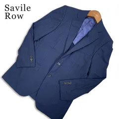 Savile Row サビルロウ 春夏★ ウール ドーメル生地 背抜き ストレッチ ストライプ テーラード ジャケット Sz.A6 メンズ 紺のサムネイル