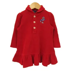 ラルフローレン ワンピース トップス 長袖 ポロベアー ベビー 女の子用 12Mサイズ レッド RALPH LAUREN 【中古】のサムネイル
