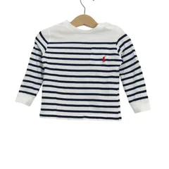 ラルフローレン 長袖Ｔシャツ トップス ボーダー柄 ベビー 男の子用 12Mサイズ ホワイト×ネイビー RALPH LAUREN 【中古】のサムネイル