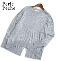 Perle Peche ペルルペッシュ 秋冬★ アンゴラ プルオーバー ニット セーター Sz.38 レディース 灰 グレーのサムネイル
