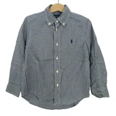 ラルフローレン 長袖シャツ トップス ギンガムチェック柄 キッズ 男の子用 4/4Tサイズ ネイビー×ホワイト RALPH LAUREN 【中古】のサムネイル