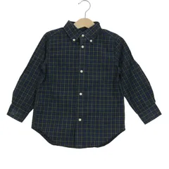 ラルフローレン 長袖シャツ トップス チェック柄 ボタンダウン キッズ 男の子用 3/3Tサイズ ネイビー×グリーン RALPH LAUREN 【中古】のサムネイル