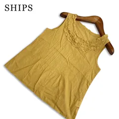 SHIPS シップス 春夏★ フリル ノースリーブ プルオーバー ブラウス 日本製 Sz.F レディースのサムネイル