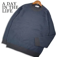 A DAY IN THE LIFE ユナイテッドアローズ 秋冬★ バイカラー 切替 リブ ニット プルオーバー セーター Sz.L メンズのサムネイル