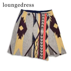 loungedress ラウンジドレス 秋冬★ ウール ジャガード ネイティブ柄 ミニ 巻き スカート Sz.F レディースのサムネイル