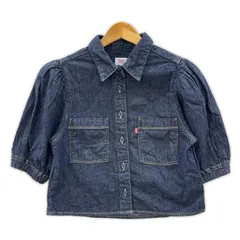 Levi's リーバイス パフスリーブ デニム クロップド半袖シャツ sizeXS/ネイビーのサムネイル