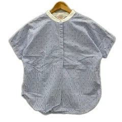 Brooks Brothers ブルックスブラザーズ バンドカラー プルオーバー半袖シャツ size2/ブルー×ホワイトのサムネイル