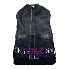 ☆クリスチャンディオール リュックサック ニューウェーブ NEWAVE刺繍 ロゴ ブラック ブルー New Wave CHRISTIAN DIORのサムネイル