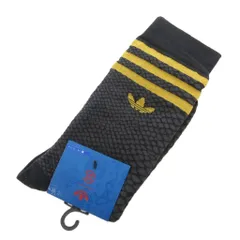 アディダスオリジナルス adidas originals タグ付き CLOT SOCKS 靴下 ソックス ロゴ刺繍 トレフォイル ラメブラック ゴールドカラー M /FFのサムネイル