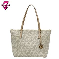 中古】MICHAEL KORS マイケルコース MK トートバッグ 白 ホワイト