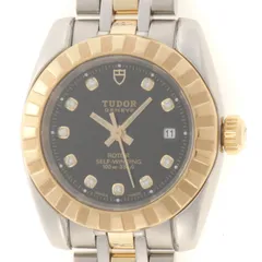 TUDOR チューダー クラシックデイト M22013-0005 腕時計 ステンレススチール/K18イエローゴールド10Pダイヤモンドブラック文字盤 自動巻き レディース【中古】472のサムネイル