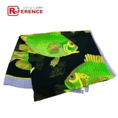 HERMES エルメス ショール 魚 サカナ コットン ブラックのサムネイル