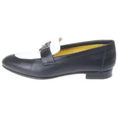 HERMES (エルメス) モカシン パリ レザーローファー ブラック×イエロー #36 1/2 AF211288Zのサムネイル