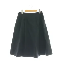 ハナエモリ HANAE MORI フレアスカート ミモレ ロング ストライプ 38 黒 ブラック /ATのサムネイル