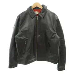 ヌーディージーンズ nudie jeans EDDY LEATHER JACKET ライダース レザージャケット L 黒 ブラック 水牛革 カウレザー 裏地キルティング シングル /SJ ■GY12のサムネイル