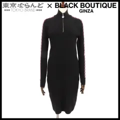 シャネル CHANEL ニットワンピース P65171 K61047 N8892 ブラック 黒xピンク ウール ポリエステル ポリアミド×エラスタン ハーフジップ 36 レディース 101873081のサムネイル