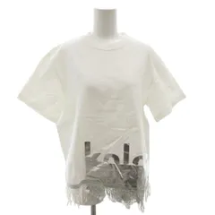 カラー kolor Tシャツ カットソー 裾フリンジ レース メタリック クルーネック 半袖 1 シルバーカラー ホワイト /FF ■GY19のサムネイル