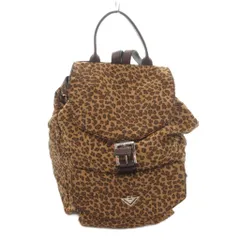 ボッテガヴェネタ BOTTEGA VENETA リュックサック デイバッグ レオパード柄 ロゴ プレート 茶 ブラウン /FF ■GY18のサムネイル
