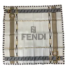 FENDI フェンディ ハンカチ ミニスカーフ ブルー チェーン ロゴのサムネイル