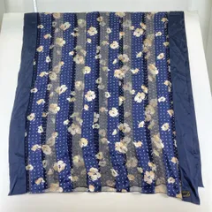 美品 Leilian/レリアン 大判ストール/ショール ネイビー系 花柄 ドット/水玉模様 シアー素材 レディース ORIGINAL[ON01313]のサムネイル