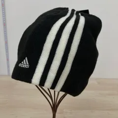 未使用 adidas/アディダス ニット帽 ビーニー ブラック×ホワイト 3本ライン AKL 002 076050 OSFA[OP00006]のサムネイル