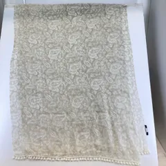 美品 TOMMY HILFIGER トミーヒルフィガー ストール/ショール ベージュ ペイズリー柄 フリンジ レディース[ON01359]のサムネイル
