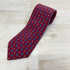 美品 Angelo ネクタイ ペイズリー柄 ボルドー/ワインレッド/赤系 総柄