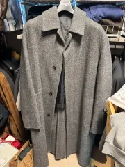 Allegri グレー ヘリンボーン Wool Cashmere ハンドメイド マックコートのサムネイル