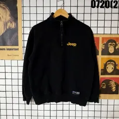 Jeep ハーフジップアップ スウェット ブラック S 0720のサムネイル
