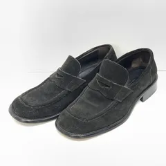 【中古】GIORGIO ARMANI スエードローファー サイズ8 ブラック　ジョルジオアルマーニ[92]のサムネイル