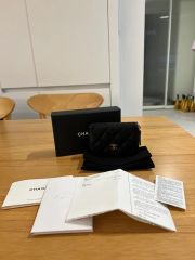 189 CHANEL マトラッセ キャビアスキン デカココ フラップ長財布 