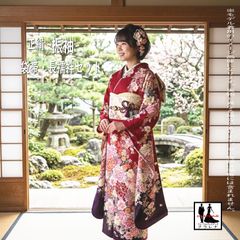 振袖フルセット(8点)京都きもの友禅・ガード加工・箔・牡丹・松・正絹 