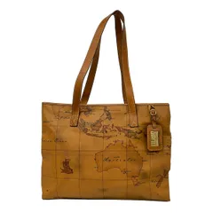PRIMA CLASSE ALVIERO MARTINI(プリマクラッセ) ショルダーバッグ - ブラウン×ダークブラウン×マルチ 地図柄 レザーのサムネイル