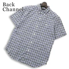 Back Channel バックチャンネル 春夏★ 麻 リネン混 半袖 チェック柄 ボタンダウン シャツ 日本製 Sz.M メンズのサムネイル