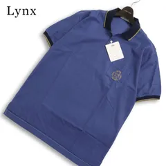 【新品 未使用】 Lynx リンクス ゴルフ 春夏★ 半袖 鹿の子 ロゴ刺繍 ポロシャツ 日本製 大きいサイズ Sz.LL メンズのサムネイル