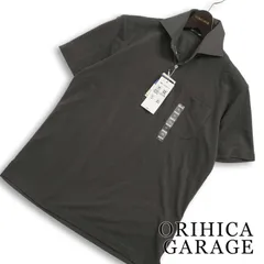 【新品 未使用】 ORIHICA GARAGE オリヒカ 春夏★ 半袖 鹿の子 スマート ビズ ポロシャツ Sz.M メンズ 灰 グレーのサムネイル