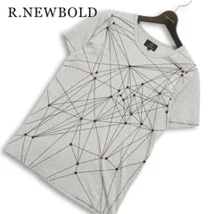 R.NEWBOLD ポールスミス 春夏★ 半袖 幾何学柄 プリント Tシャツ カットソー Sz.M メンズ 灰 グレーのサムネイル