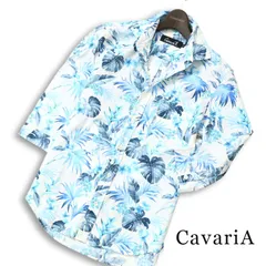 CavariA キャバリア 春夏★ 七分袖 ボタニカル柄 総柄 スリム シャツ 日本製 Sz.44 メンズのサムネイル