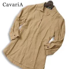 CavariA キャバリア 春夏★ 麻 リネン 七分袖 プルオーバー カプリ シャツ Sz.44 メンズのサムネイル