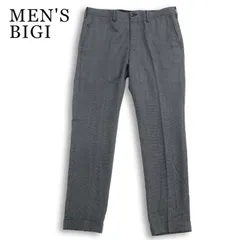 MEN'S BIGI メンズビギ 春夏★ チェック スリム スラックス パンツ Sz.4 メンズ 灰 グレーのサムネイル