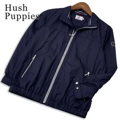 Hush Puppies ハッシュパピー 通年★ ジップ ワッペン 裏地メッシュ ブルゾン ジャケット Sz.M メンズ 紺のサムネイル