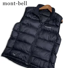 mont-bell モンベル 秋冬★ ロゴ刺繍 ジップ ダウン ベスト Sz.L位 メンズ 黒のサムネイル