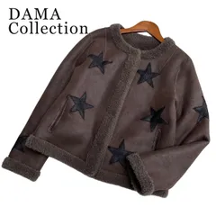 DAMA Collection ダーマ コレクション リバーシブル★ ウール フェイク ムートン 星柄 ボア ジャケット Sz.L レディースのサムネイル