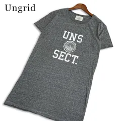Ungrid アングリッド 春夏★ プリント カレッジロゴ ミニ ワンピース チュニック Sz.F レディース 灰のサムネイル