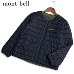 mont-bell モンベル 秋冬 リバーシブル★ 1101633 サーマラップ ラウンドネック 中綿 ジャケット Sz.150 キッズ 黒のサムネイル