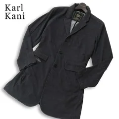 Karl Kani カールカナイ 通年★ 7分袖 ロゴ刺繍 アンコン テーラード ジャケット Sz.XL メンズ 灰 グレーのサムネイル