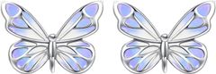 [FANCIME] Women's Earrings "Moonlight Butterfly" Purple Enamel Glow-in-the-Dark Jewelry Set Silver Popular Women's Gift for Anniversaries, Birthdays, White Day, Christmas, etc. Gift Wrapping Bag and Box Included
