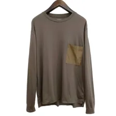 スリードッツ three dots ポケット ロングスリーブ Tシャツ カットソー L カーキ系のサムネイル