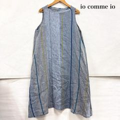 美品⁂センソユニコ⁂メフウ⁂ノースリーブロングワンピース　コクーン　ストライプ イオコムイオ Sensounico センソユニコ ストライプ ノースリーブ